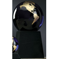 Cobalt Blue Glass World Globe Award w/ Base (6")